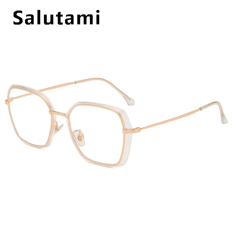 Анти-синий светильник, квадратная оправа для компьютерных очков для женщин, сплав, винтажные очки, женские прозрачные очки для близорукости, мужские очки, прозрачные