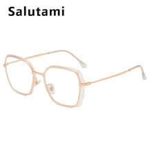 Анти-синий светильник, квадратная оправа для компьютерных очков для женщин, сплав, винтажные очки, женские прозрачные очки для близорукости, мужские очки, прозрачные