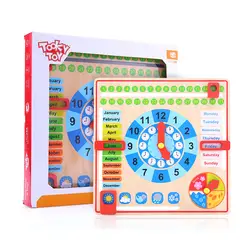 Детские часы с календарем, деревянные развивающие головоломки для раннего возраста, когнитивные детские часы, игрушки для детей 3-4-6 лет