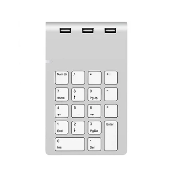 

1 PC Mini Numeric Keypad 3 USB 2.0 Ports 18-Key Number Pad Hub for Computer Laptop