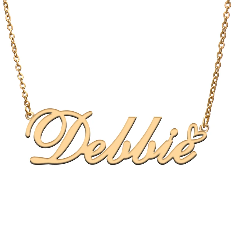 

Debbie Name Tag Necklace Personalized Pendant Jewelry Gifts for Mom Daughter Girl Friend Birthday Christmas Party Present
