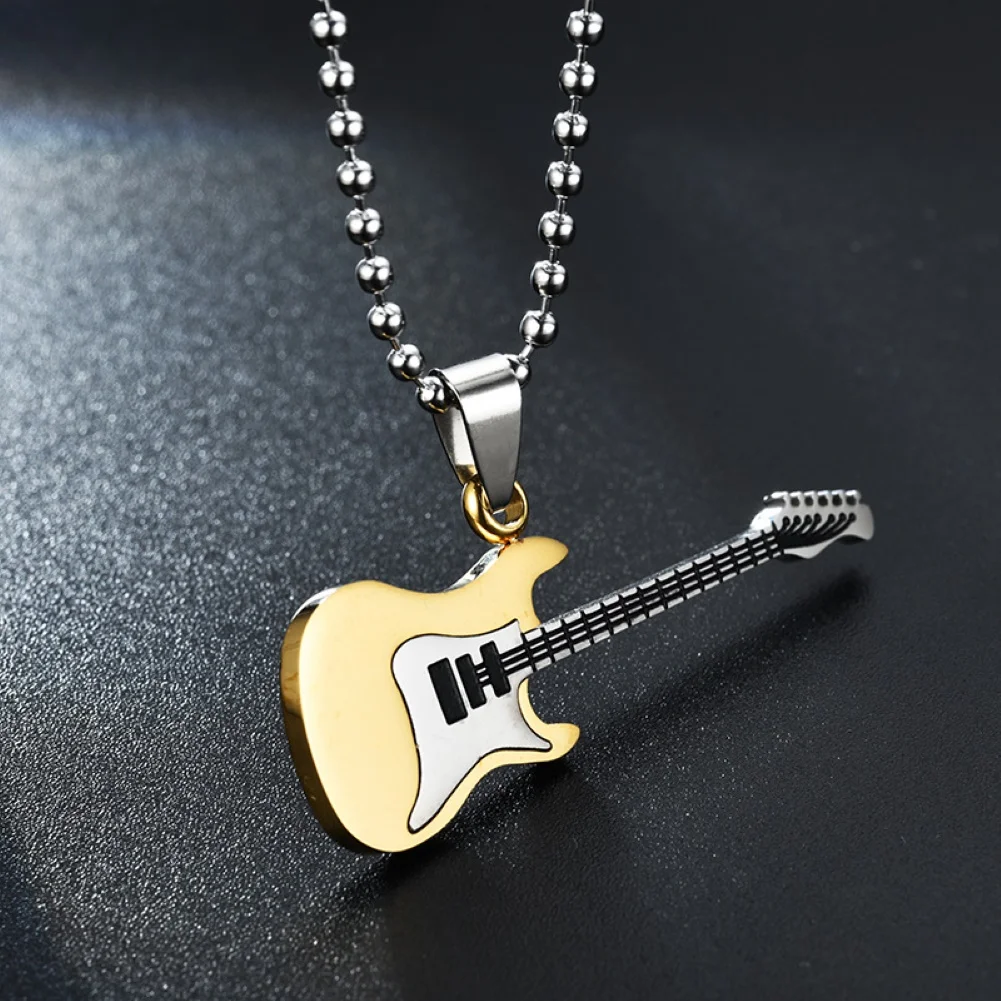 Electric Guitar Pendant Long Chain Necklace Music Lover Guitar Gift - Image 6