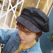 Женская винтажная Вельветовая Кепка для отдыха в английском стиле, ретро восьмиугольная кепка для дам, живописная зимняя шапка ZJ55