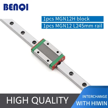 

China linear guide price linear guideway MGN12H block + 1pc rail MGN12 -245mm for cnc equipment with a low price