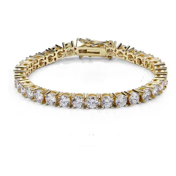 

5mm Tennis Chain Men Bracelet Copper Gold Silver Color Plated Iced Out CZ Bracelet Hip Hop Punk Jewelry For Men Women Gifts