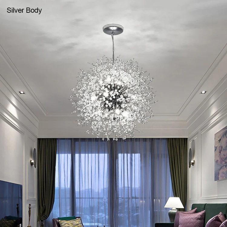 Snowflake Chandelier Nordic Style Lamp Creative Personality Crystal  Model Atmosphere Light Luxury Living Room Light Fixtures bathroom spotlight bulbs