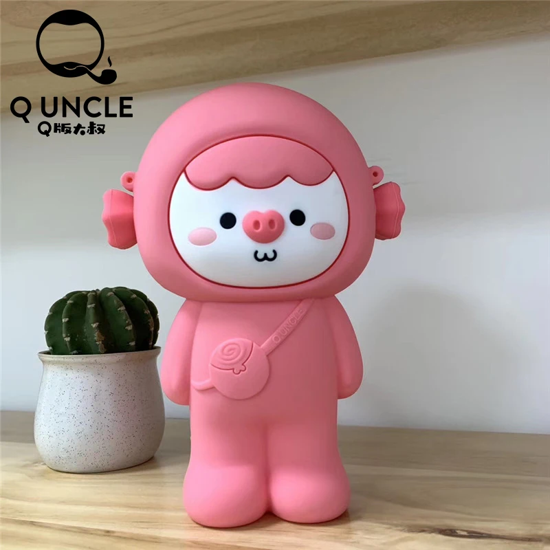

Q UNCLE Silicone Cosmetic Travel Bag Zipper Waterproof Pink Makeup Organizer Bags Cute Pens and Pencils Storage Tube Chain Pouch