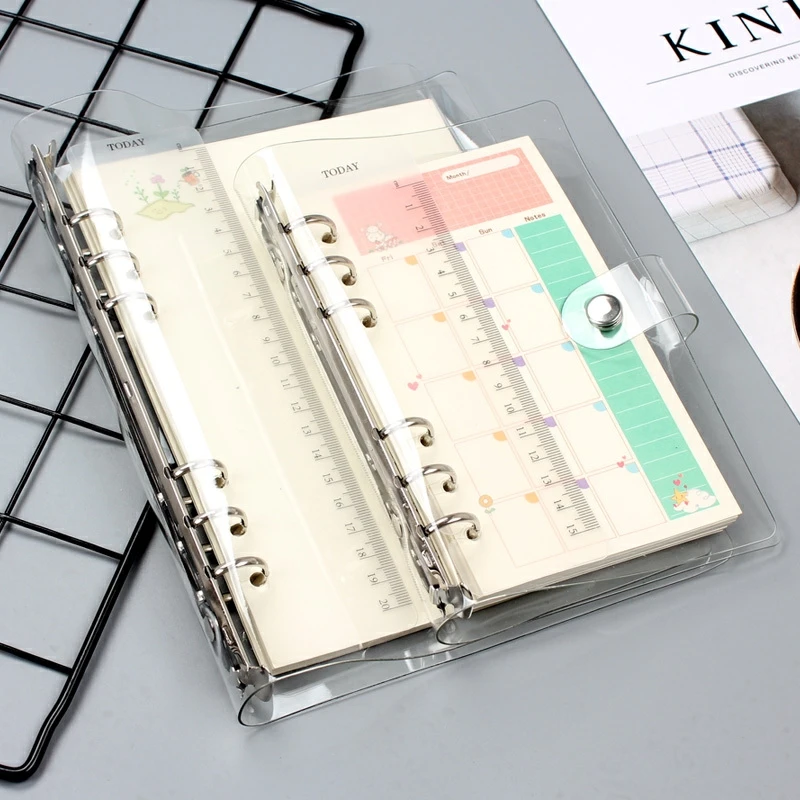 A5/a6 Transparent Pvc Loose Leaf Binder Notebook With Inner Core Note Book Journal Planner