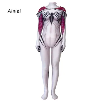 

Ainiel Venom Spider Gwen Stacy Cosplay Costume Spider Zentai Superhero Spider Suit Man Bodysuit Jumpsuits For Adult and Kids