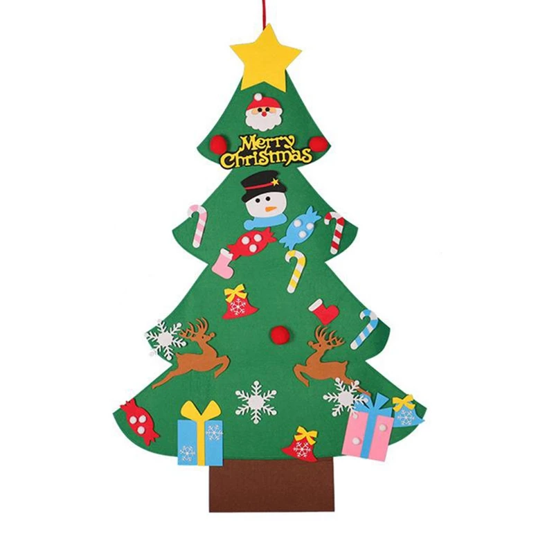 

3D DIY Felt Christmas Tree Pendants Wall Hanging Decoration Stickers Xmas Ornaments Children Gift for Home Christmas Decoration