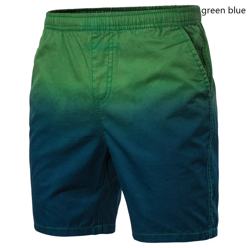 green blue HuLooXuJi мужские и женские летние пляжные шорты с градиентным принтом свободные повседневные шорты с завязкой Размер США: XS-2XL - Цвет: green blue