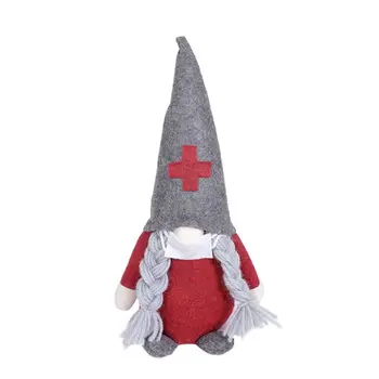 

Christmas Long Hat Doctor Nurse Swedish Gnome Santa Plush Doll Toys Xmas Gift 11UA