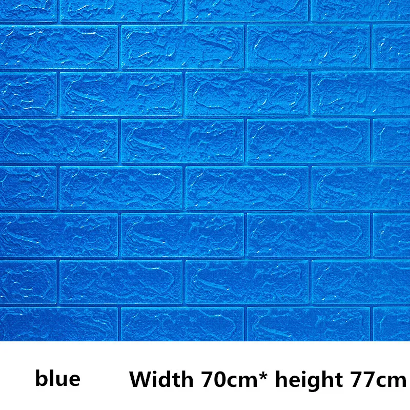 3D обои водонепроницаемые поролоновые для спальни гостиной DIY самоклеящиеся кирпичные наклейки на стену 70*77 см удобные настенные наклейки для дома - Цвет: 3mmBlue