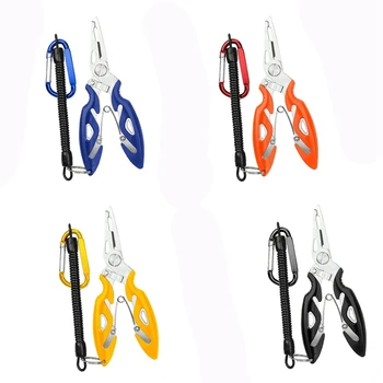 

4 Colors Each One Multi-Function Fishing Pliers Scissors Wire Cutter Accessories Tool Belt Lanyard Spring Rope
