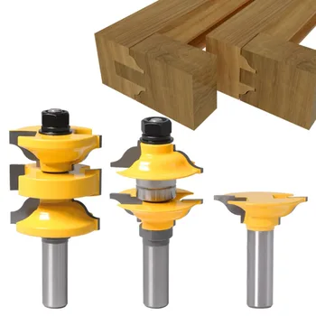 

1Set 1/4*1-3/8 Trimming Knife Milling Cutter Three-Teeth Tool Professional Woodworking Wood Carving Tool Alloy Milling Cutters