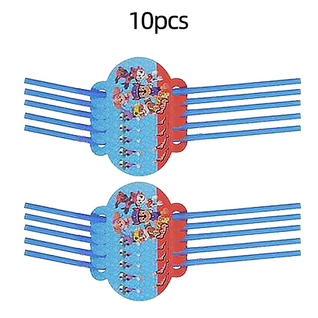 Paw Patrol Birthday Party Balloons Toy Birthday Banner For Kids Boys Girls Party Decoration Paper Cup Plate Tableware Supplies 10PCS Straw