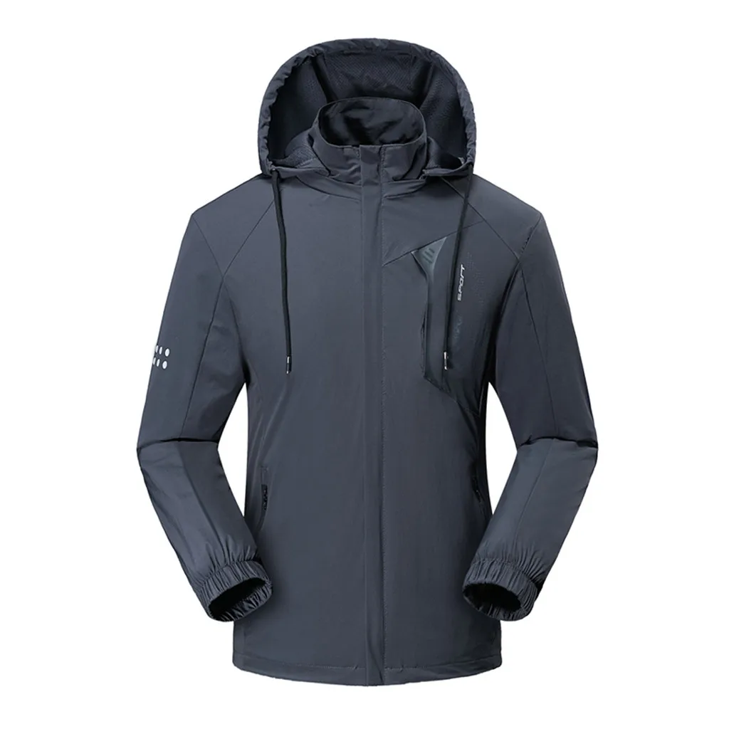 Dark Gray Куртки мужские осенние повседневные модные водонепроницаемые быстросохнущие дышащие спортивные уличные пальто куртка мужская уличная одежда - Цвет: Dark Gray