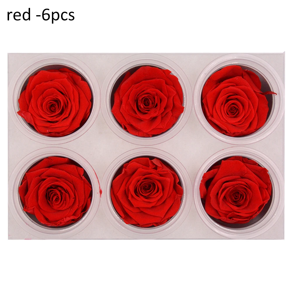 red 1 коробка, высокое качество, консервированный цветок розы, сделай сам, мишка, форма плюшевый на День святого Валентина, подарок на день рождения, свадьбу, Рождество, домашний декор, 5-6 см - Цвет: red