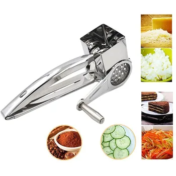 

Rotary Cheese Grater Multifunction Butter Cutter Stainless Steel Cheese Shredder Slicer Garlic Grinder Handheld Vegetable Grater