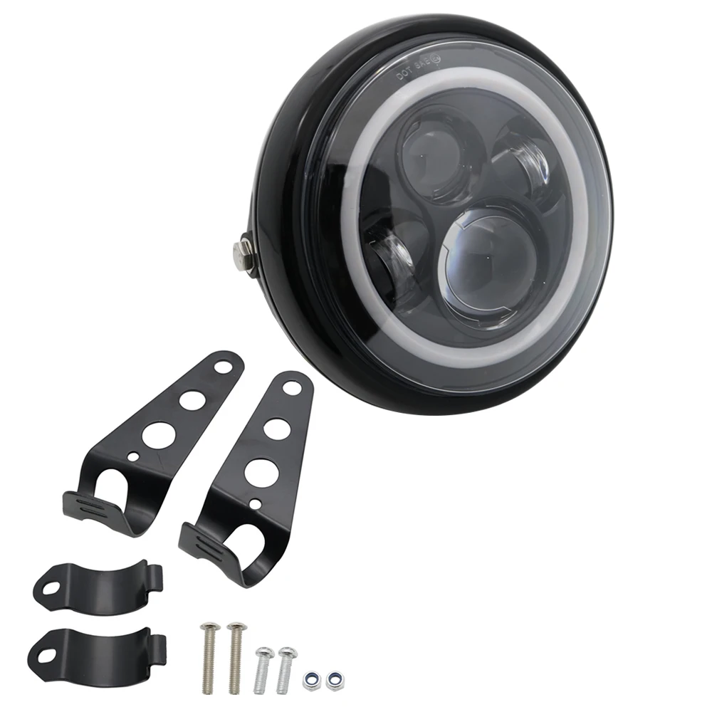 7 дюймов мотоцикл светодиодный фары лампы для Touring FLD фара двигателя лампы LED DRL с кольцо «Ангел»