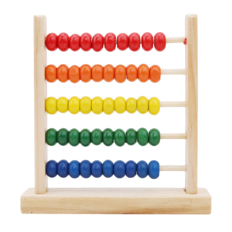 Abacus Монтессори обучающая игрушка мини деревянный Abacus Дети раннего математического обучения игрушка цифры Счетный расчет бусины