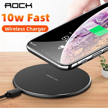 

ROCK QI 10W Wireless Charger For Samsung Xiaomi iPhone 11 X XS MAX XR 8 Quick Fast Charge Qi Wireless Charging Pad