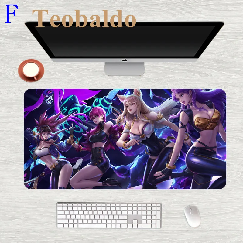 80x40 см большой игровой коврик для мыши KDA League of Legends прочный коврик для мыши прокладка резиновая мышь прочный коврик для мыши на стол - Цвет: 400x900x2mm