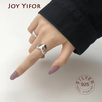 

925 Sterling Silver Rings for Women heart shape Geometric 925 sterling Silver Wedding Fine Jewelry Minimalist Gift