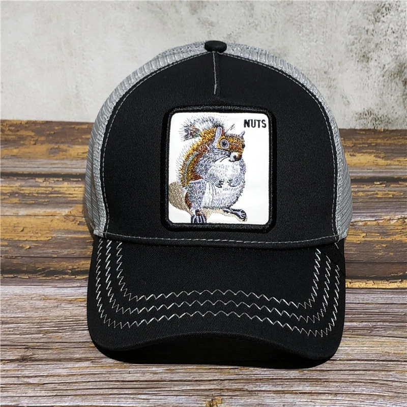 dark grey NUTS Модная новинка, унисекс, мужская, женская, GoorinS, животная ферма, Дальнобойщик, глаз тигра, Регулируемая Кепка, дятел, Лев, Дальнобойщик, Кепка - Color: dark grey NUTS