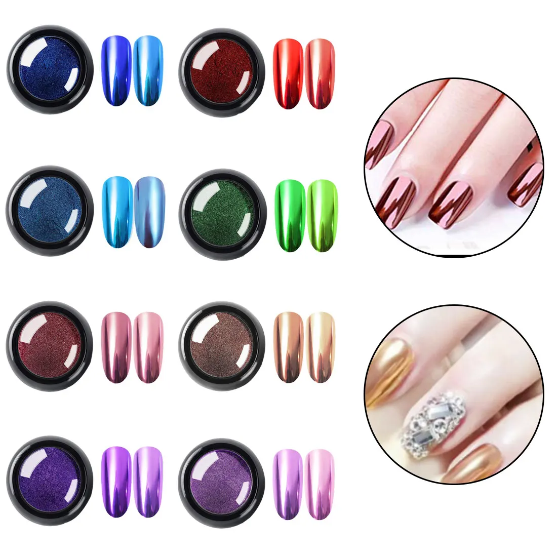 

1box Nail Art Glitter Mirror Powder Sparkly Chrome Glitter Rub Pigment Powder For Nail Design Manicure Mirror Glitter 0.5g