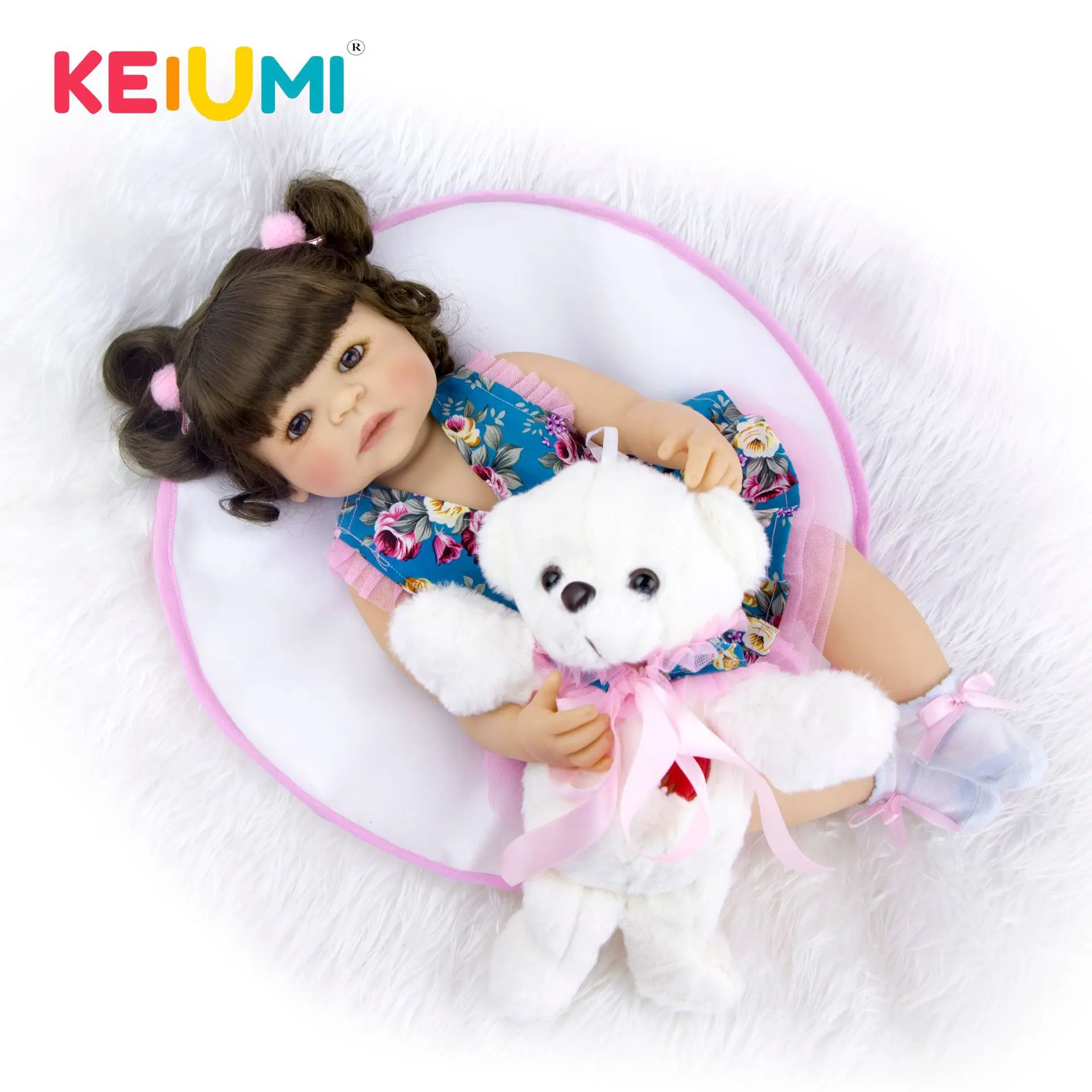  Keiumi 22-Inch All Silica Gel Reborn Baby Doll Reborn Baby GIRL'S Model Infant Safe Non-toxic