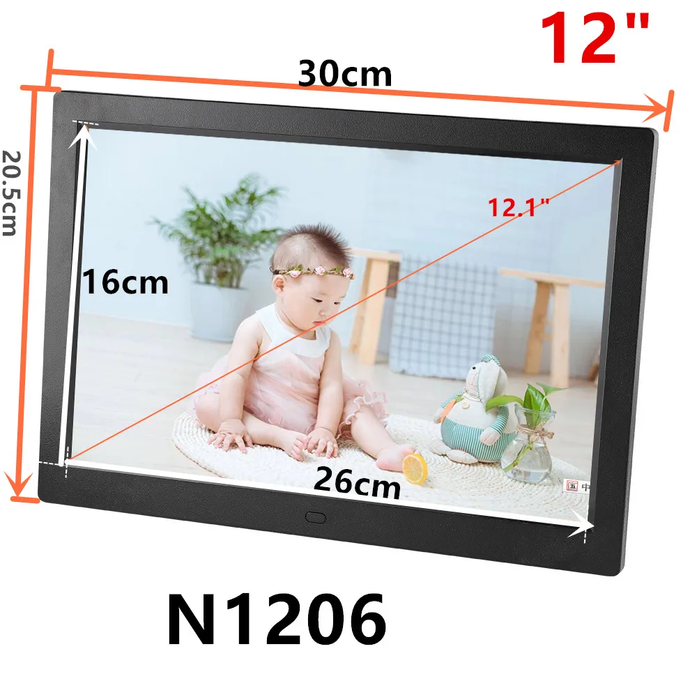 Цифровая фоторамка 12-дюймовый экран светодиодный Ной подсветкой HD 1280*800