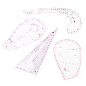 

4pcs Tools Pattern Design Metric Measure Clothing Sewing DIY Bendable 4 Style High Accuracy Drawing French Curve Ruler Template