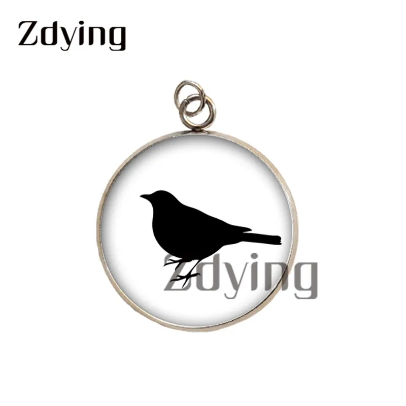 Zdying Черное и белое животное птицы олень черепаха силуэт Подвески Стекло