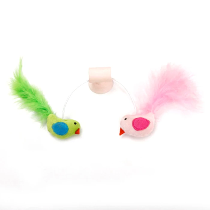 Животные перо окно присоска кошки играть Ложные птицы царапины игрушки кошки перо настенные присоски TB