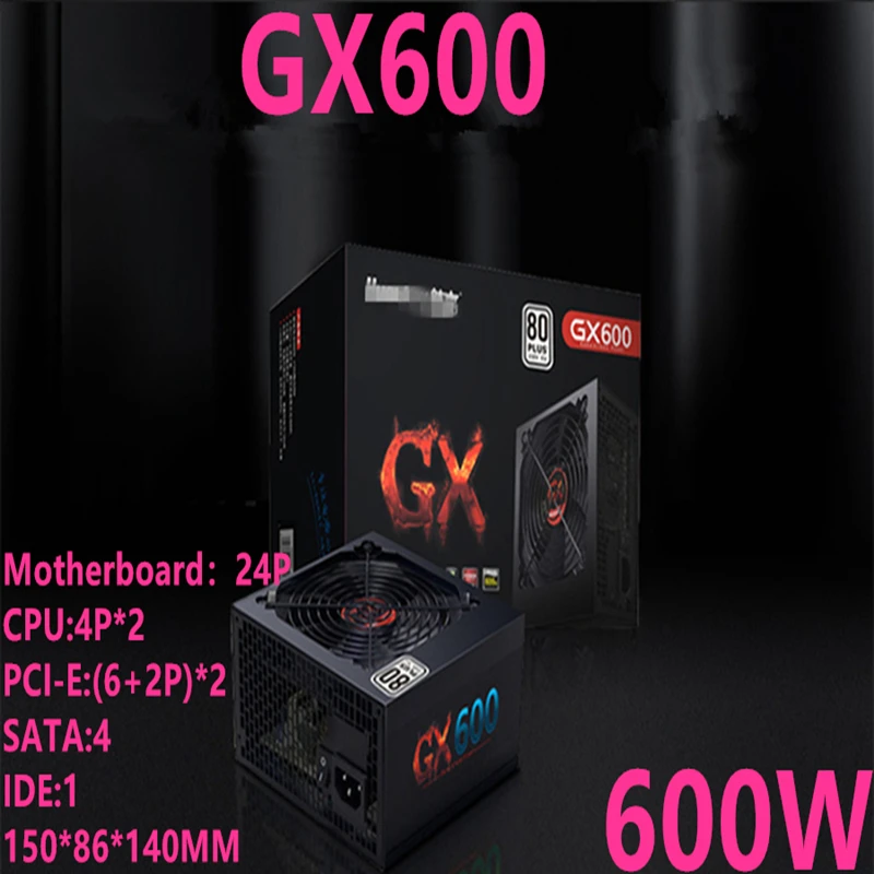 ^Cheap New PSU For Huntkey Brand ATX 12V INTEL AMD Dorsal line Broad silence 600W Power Supply GX600