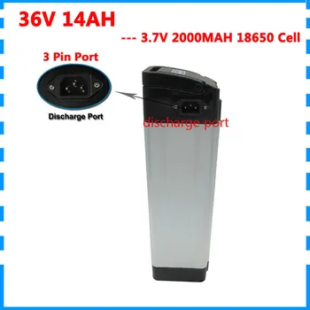

36V 14AH 500W Bicycle li-ion Battery 36 V silver fish battery With 42V 2A Charger 36V Electric Bike Battery top discharge