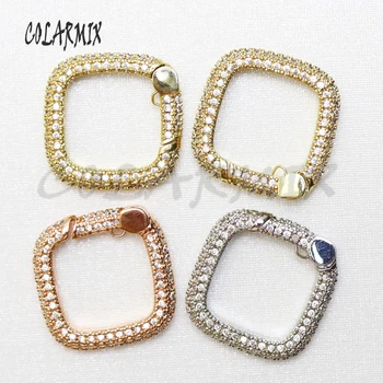 

5pcs Square shape clip pendants Lock clasp accessories for jewelry making mix colors fashion jewelry for women 50949