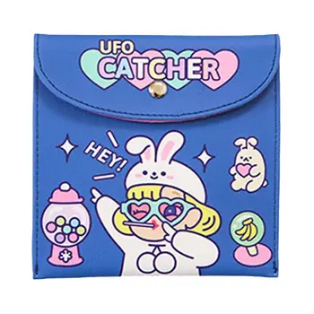 

Cute Cartoon Girls Sanitary Pads Organizer Bag Leather Napkin Pouch Coin Purse