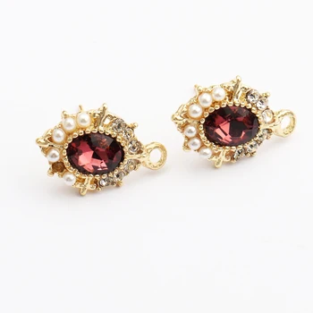 

Sanying M472 Charming handmade copper metal diy pearl pendant ladies stud earrings charming jewelry accessories 10pcs/lot