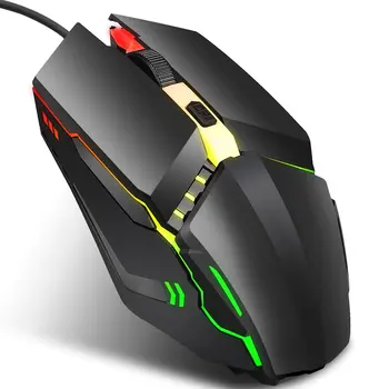 

S200 RGB Luminous Wired Mouse Optical Gaming Mouse Four-Way Scroll Wheel ABS 4D Ergonomic Design Computer Mouse