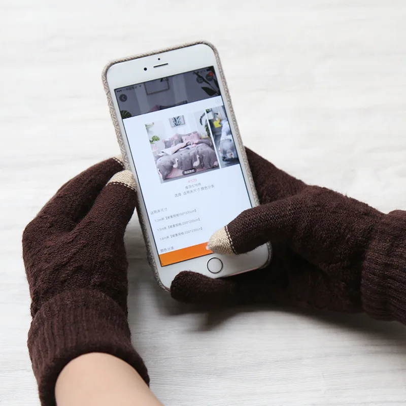Men Jacquard Doubled Intraoral Woven Nap Touch Screen Gloves Fashion for Men And Women Warm Gloves Manufacturers Wholesale
