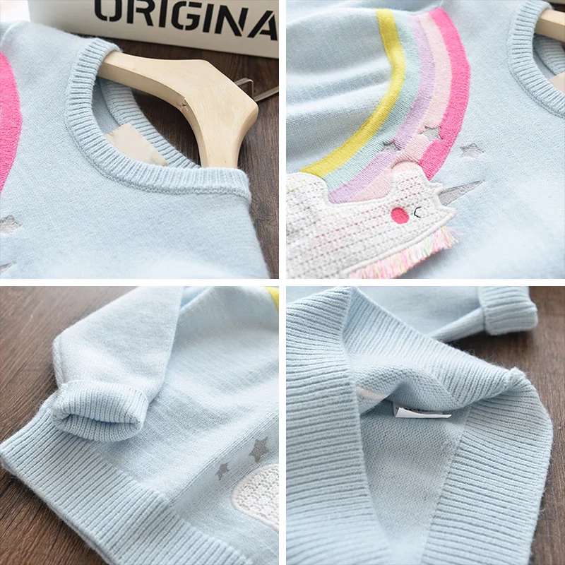 Menoea/новая одежда для маленьких детей; осенняя одежда для девочек; радужные свитера; вязаный свитер для девочек; кардиган из мягкой шерсти; одежда для детей