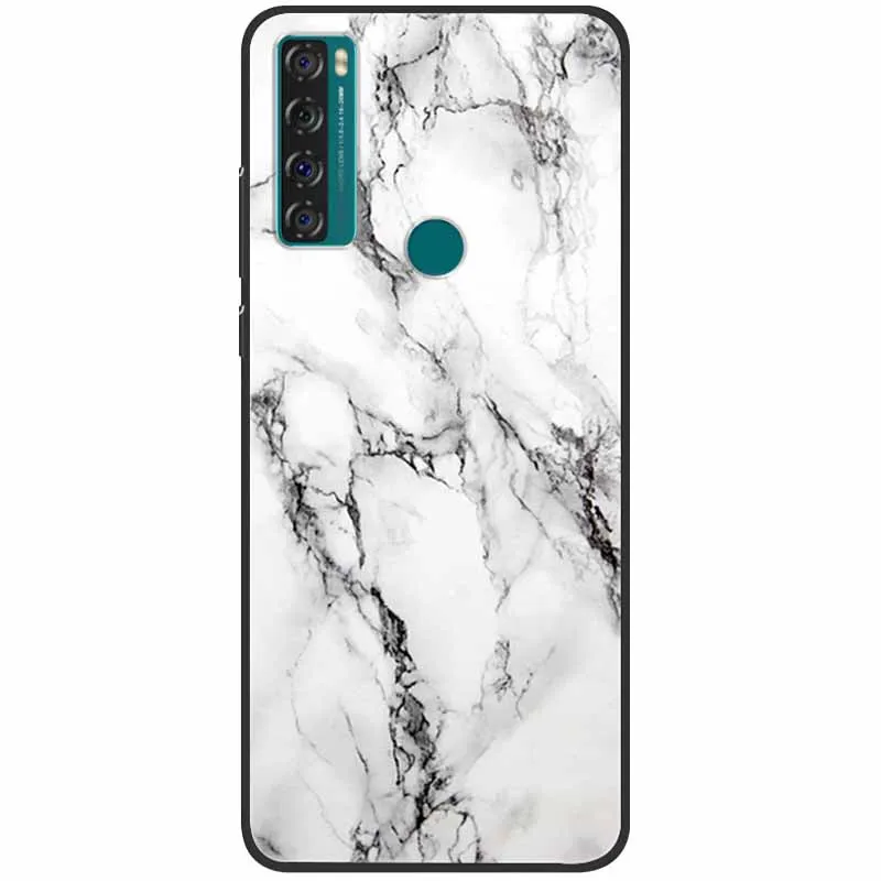 phone dry bag For TCL 20 SE Case Shockproof Soft Silicone Marble Phone Cover for TCL 20 SE Case 20se TPU Funda Painted Cartoon 6.82 inch Capa best waterproof phone pouch