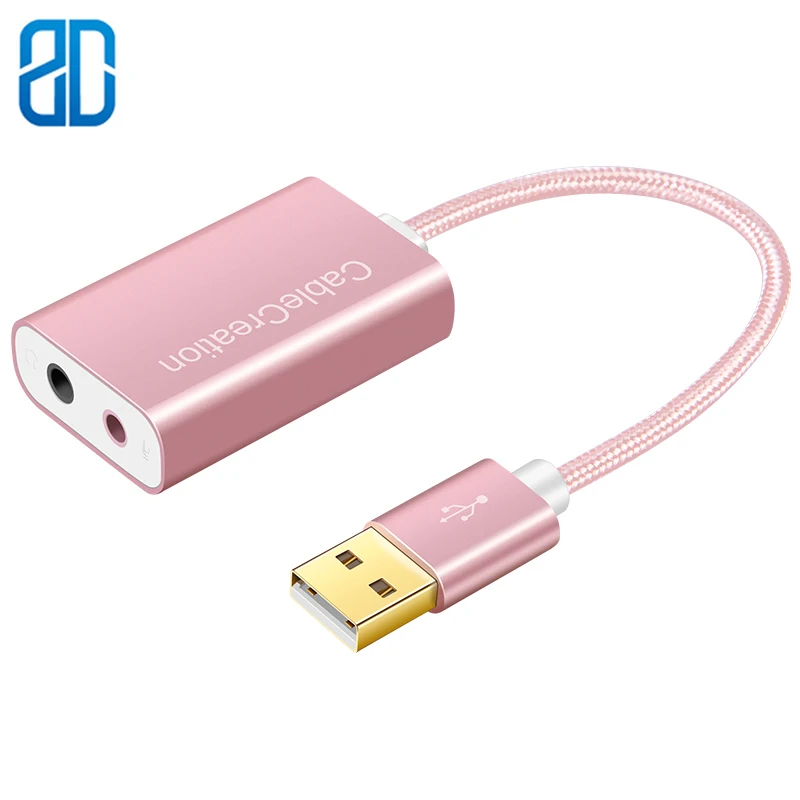 USB аудио адаптер Внешний Звуковой с разъемом 3 5 мм для Windows Mac Linux Extra PS4 Plug and Play