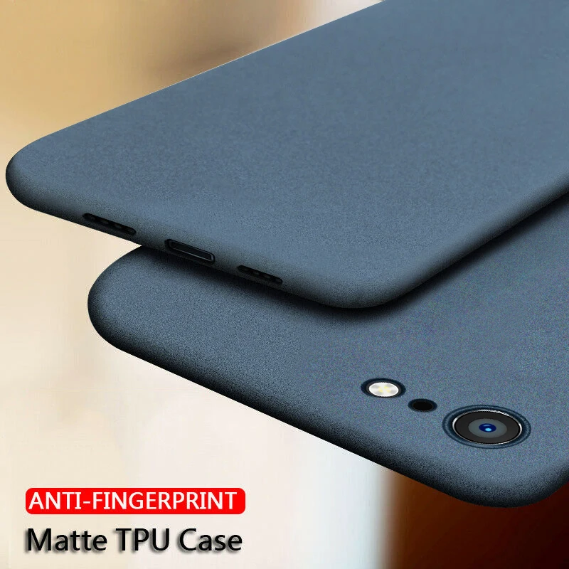 Funda ultrafina de piedra arenisca para iPhone, carcasa trasera mate suave de TPU para iPhone 11 12 Pro MAX SE 2020 6 S 7 8 10 X XR XS Max Plus