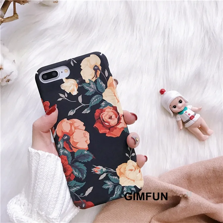 Роскошный чехол GIMFUN в стиле ретро с цветочным рисунком для Iphone 11 Pro Max жесткий
