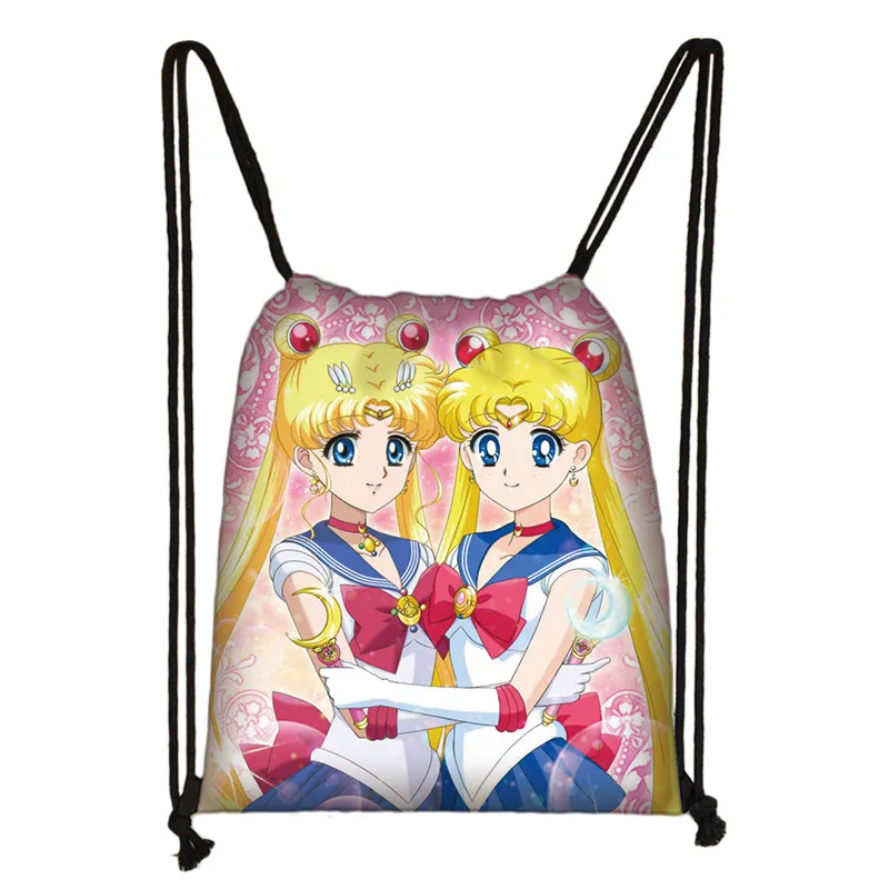 SKD-MSNZS1 Аниме Сейлор Мун Печать drawstring luna девушки сумка для хранения женщин холщовый рюкзак дети bookbag - Цвет: SKD-MSNZS1