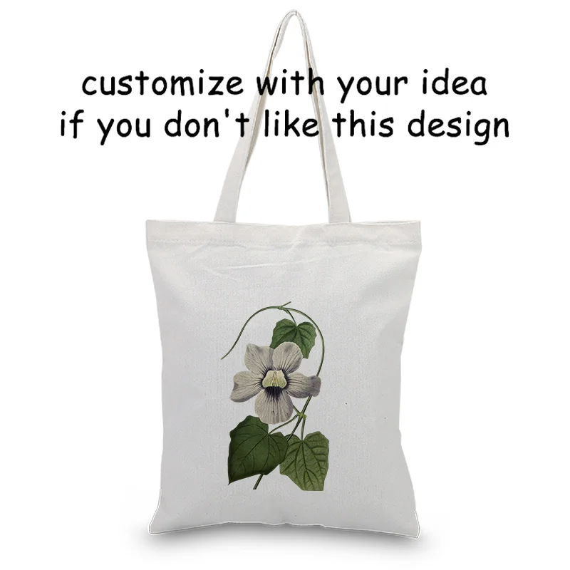 Цветок сумки из натуральной кожи Сумка-тоут сумка Применение канва для DIY хозяйственная сумка эко многоразовая утилизация характеристики ковриков с печатью под заказ, текстовый логотип на каждый день