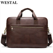 Westal messenger bag masculino maleta/masculino de couro genuíno sacos de computador portátil sacos de escritório para homem bussiness design bolsa de couro